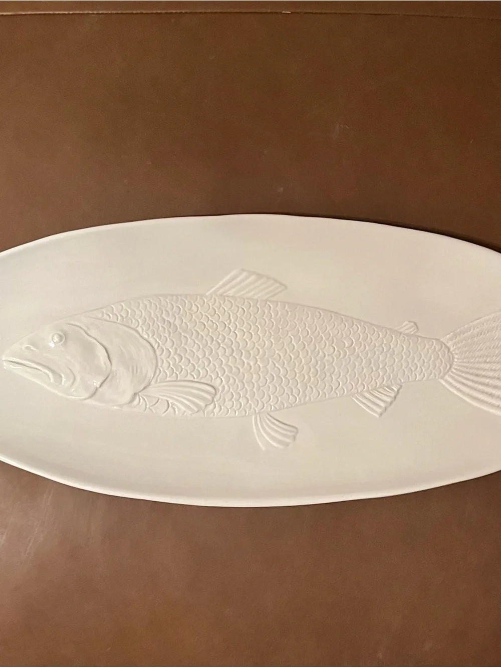 Hudson/Grace White Ceramic Fish Serving Platter